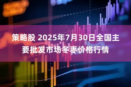 策略股 2025年7月30日全国主要批发市场冬枣价格行情