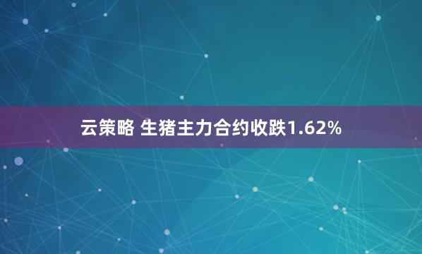 云策略 生猪主力合约收跌1.62%